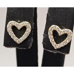 PAVOI 14K Gold Plated 925 Sterling Silver Stud Earrings for Women-Heart Earrings